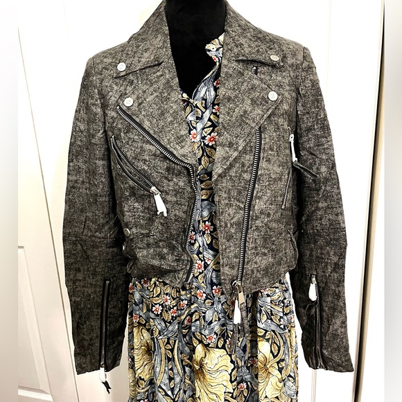 Anthropology Adroit Atelier Faux Leather Moto Jacket sz 2, flawed - Picture 2 of 15